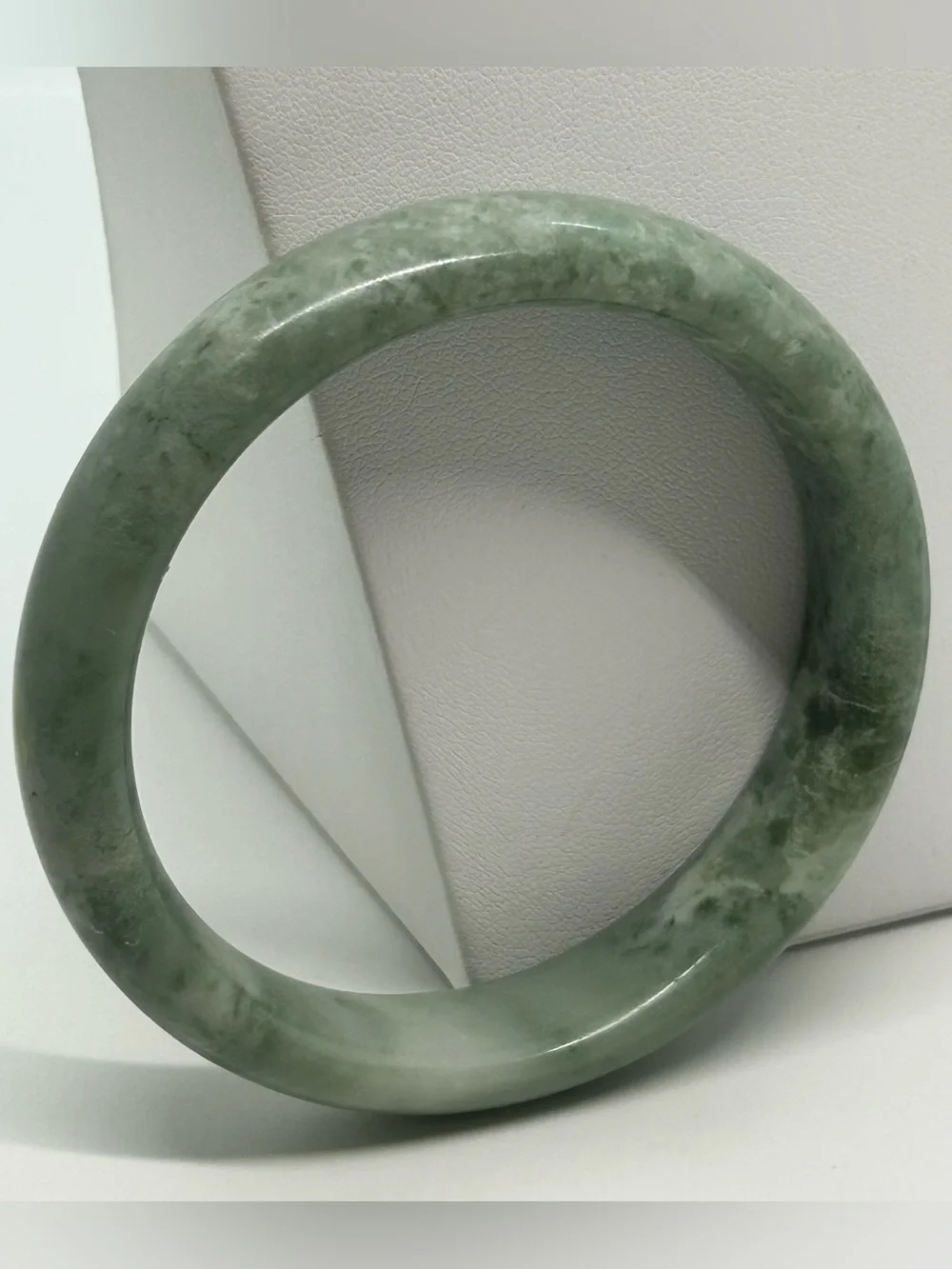 Natural Spotted Green Jade Bangle